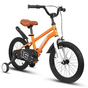 16 in. Kids Bike for Boys and Girls with Training Wheels and Fender V-Brake Adjustable Seat Sturdy Frame Anti-Skid Tires