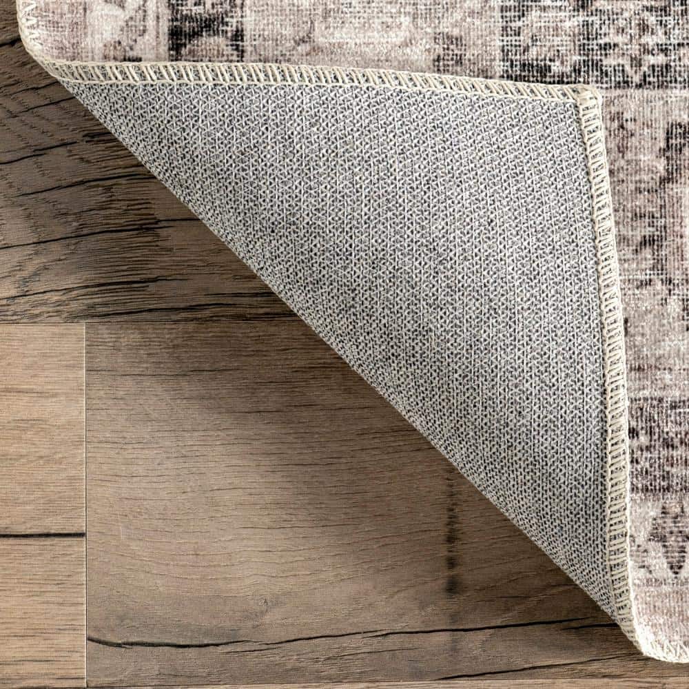 Davi Gray 9' x 12' Washable Synthetic Area Rug
