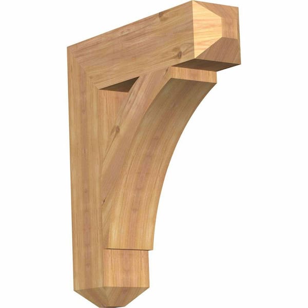 Ekena Millwork 5.5 in. x 28 in. x 24 in. Western Red Cedar Thorton Craftsman Smooth Bracket