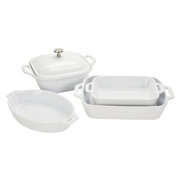 staub Ceramic Stoneware 5-Pieces Mixed Baking Dish Set - White