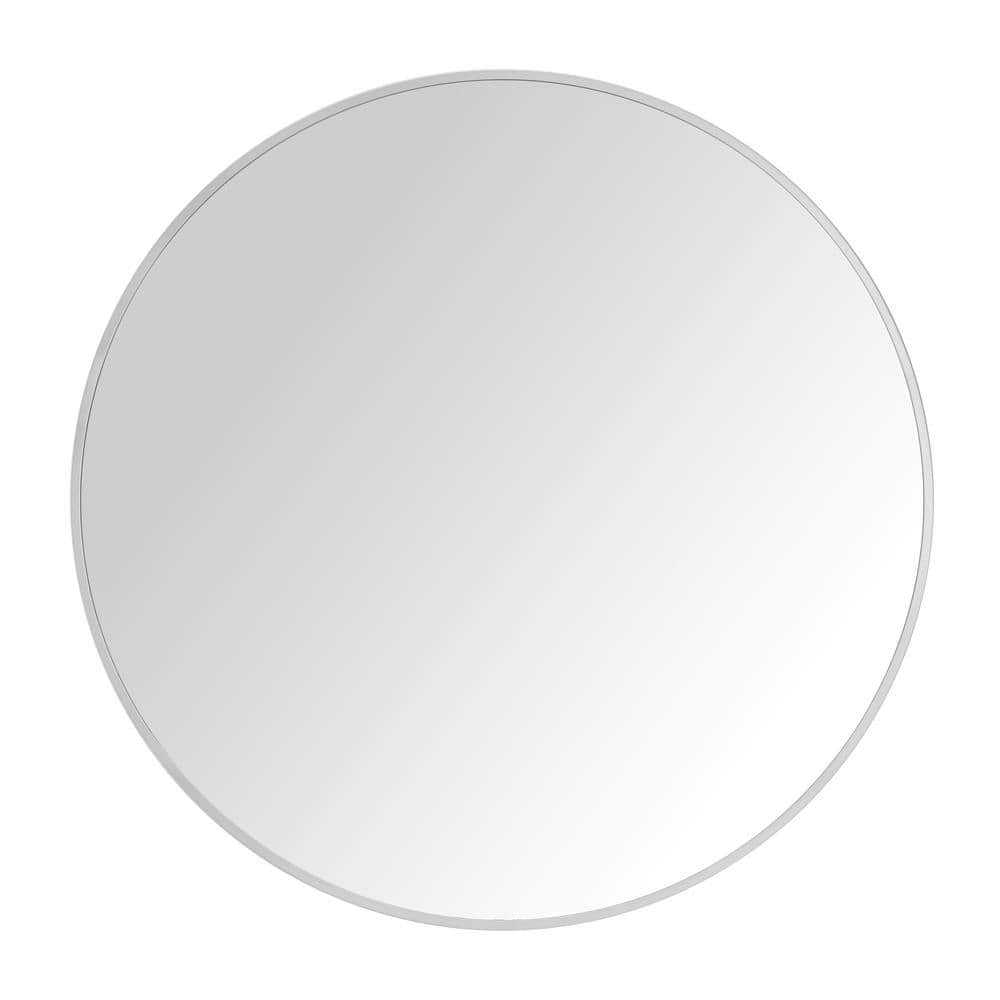 24" Round Silver and Gold Bathroom Vanity Mirror
