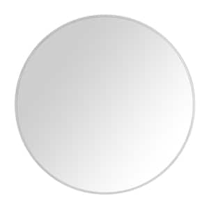 Avon 24 in. W x 24 in. H Round Stainless Steel Framed Wall Bathroom Vanity Mirror in in Stainless Steel