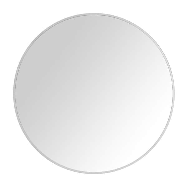 Avanity Avon 24 in. W x 24 in. H Round Stainless Steel Framed Wall Bathroom Vanity Mirror in in Stainless Steel