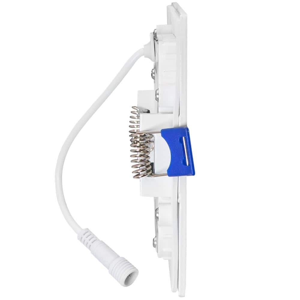 4-Inch White Aluminum Square LED Recessed Downlight Pack