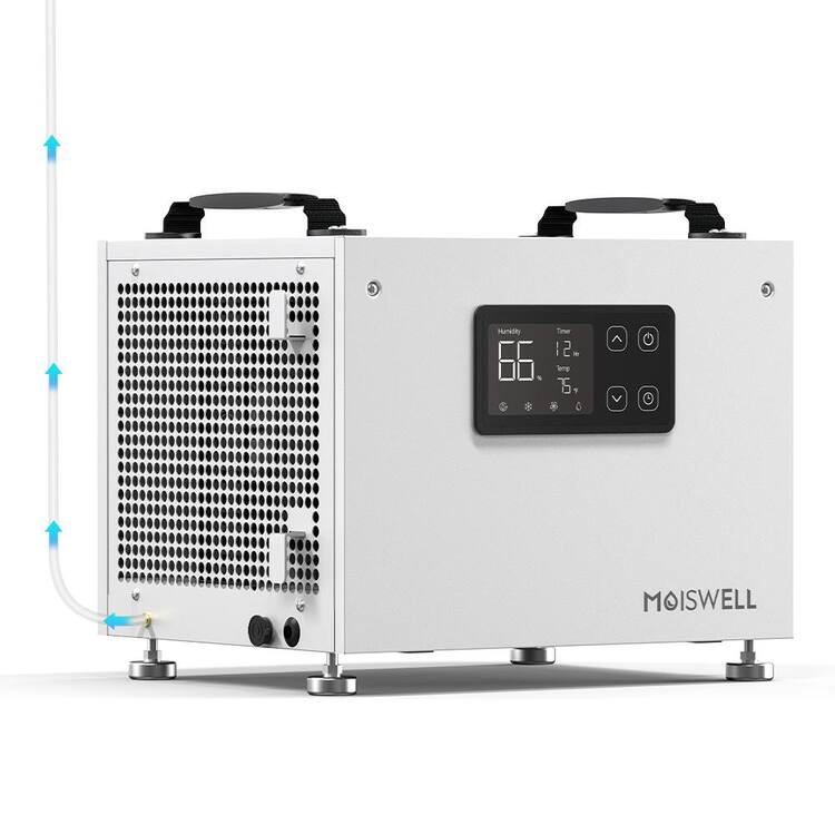 Moiswell 70 pt. 1,000 sq. ft. Bucketless Energy Star Most Efficient Commercial Dehumidifier with Pump for Crawlspace in. White