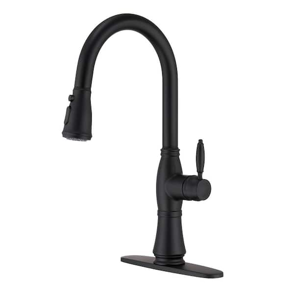 Mondawe Single-Handle Retro Tulip High Arc Pull-Down Sprayer Kitchen ...