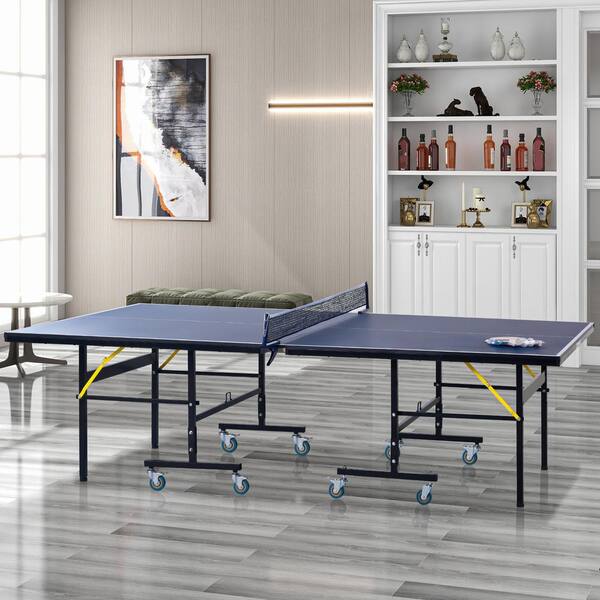 Oukaning Midsize Table Tennis Table,Folding Indoor/ Outdoor Ping