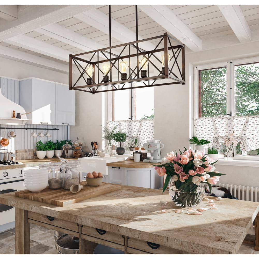 Bronze Farmhouse 33" LED Dimmable Iron Pendant Light