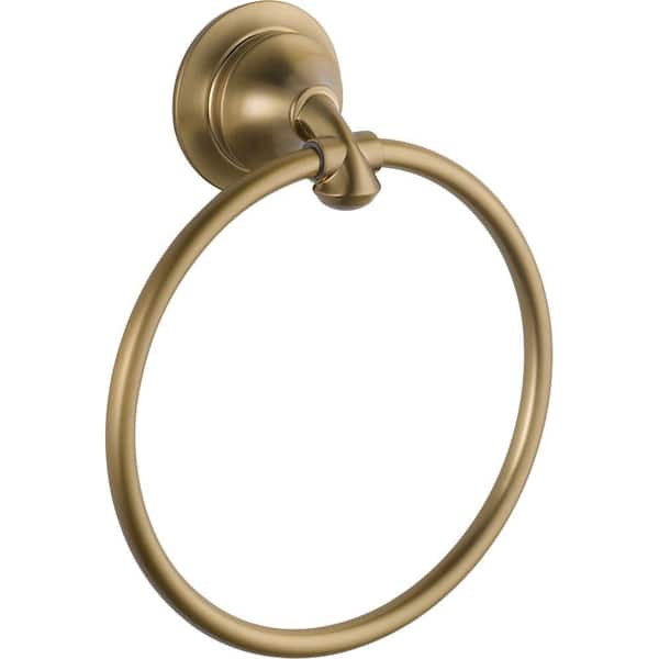 Delta Linden Wall Mounted Towel Ring in Champagne Bronze