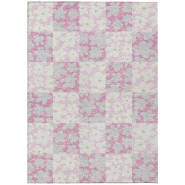 Chantille Machine Washable Indoor/Outdoor Abstract ACN2476 Pink 9 ft. x 12 ft. Area Rug
