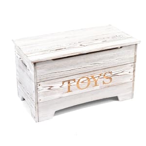 White Solid Wood Rustic Toy Box