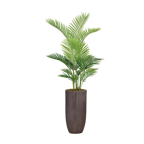 VINTAGE HOME 70.25 in. Artificial Real Touch Palm Tree in Fiberstone Planter