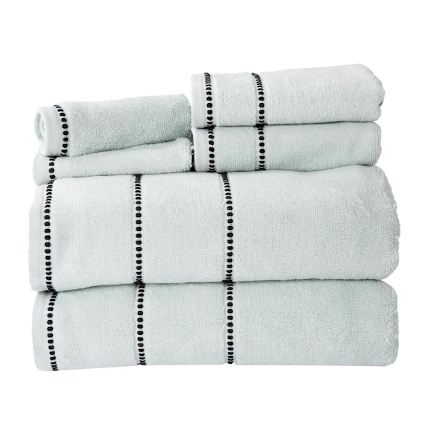 8pc Cotton Bath Towel Set Seafoam