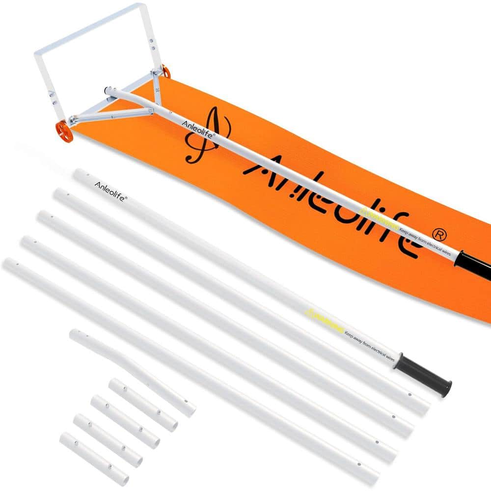 60 in. Aluminum Handle Aluminum Adjustable Snow Shovel 21 ft. Snow Roof Rak