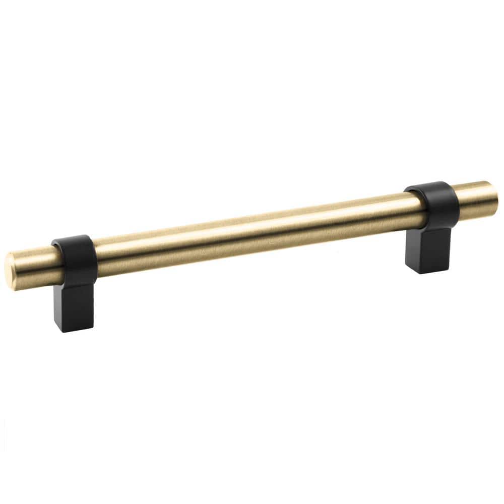 Emery 5 1/16 in. (128mm) Center-to-Center, Satin Gold/Matte Black Bar Pull. 5-Pack price history on PriceWatchPro