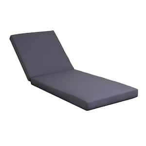 27.25 in. W x 27.25 in. H Outdoor Chaise Lounge Chair Cushion Replacement Cushion Lounge Cushion-Dark Gray