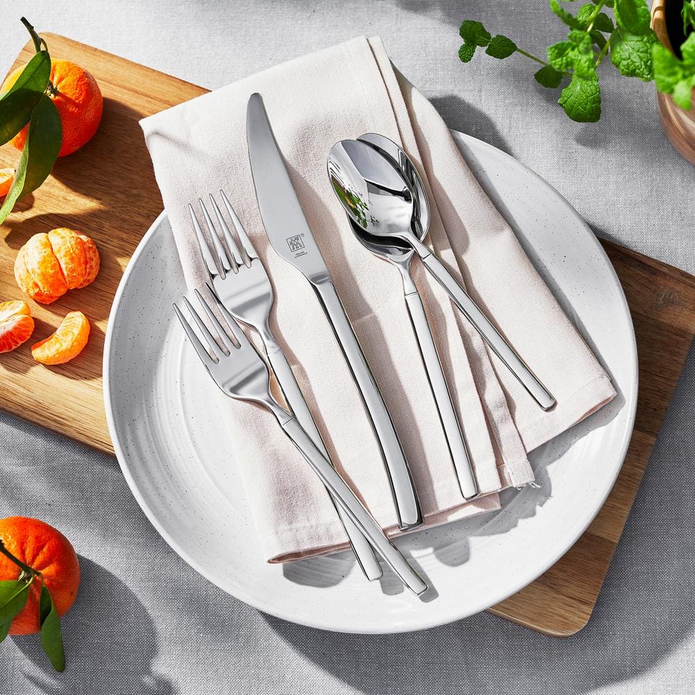 Opus 45-Piece Stainless Steel Flatware Set with Mirror Finish
