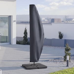 Fit for Cantilever Umbrella 9 ft. to 11 ft. Waterproof Outdoor Parasol Offset Umbrella Cover in Gray