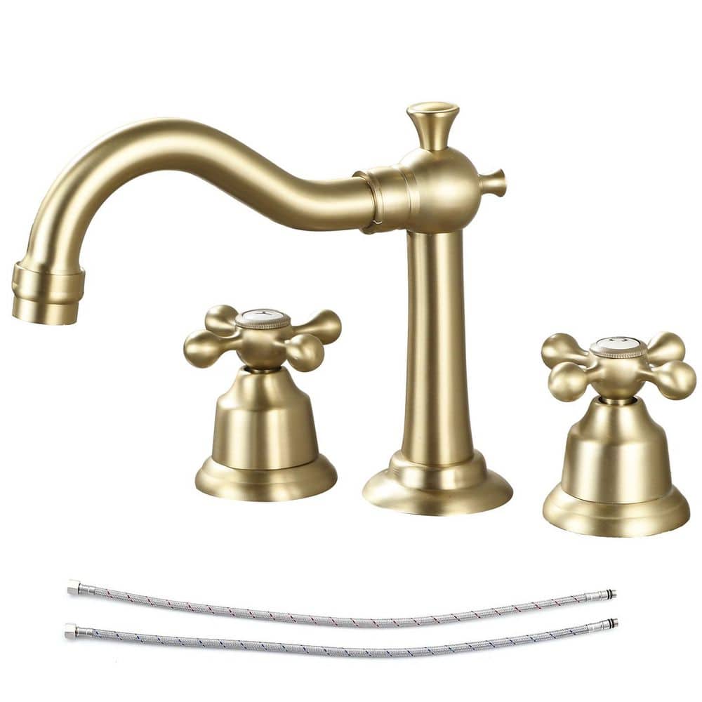 8 in. Widespread Double Handle Bathroom Faucet 3 Hole Sink Faucet in Brushed Gold price history on PriceWatchPro