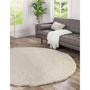 Solid Shag Pure Ivory 8' 0 x 8' 0 Area Rug
