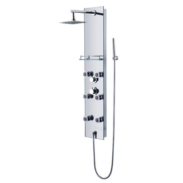 LUXIER 51 in. 6-Jet Full Body Shower System Panel with Adjustable ...