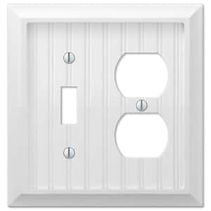 Cottage 2-Gang White 1-Toggle / 1-Duplex BMC Wood Wall Plate