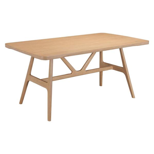 ZUO Rovina Natural 63 in. Wood Top Trestle Dining Table (Seats 4