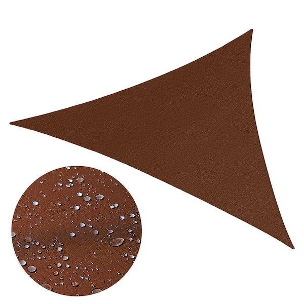 Waterproof 12 ft. x 12 ft. x 12 ft. Triangle Shade Sail - Brown