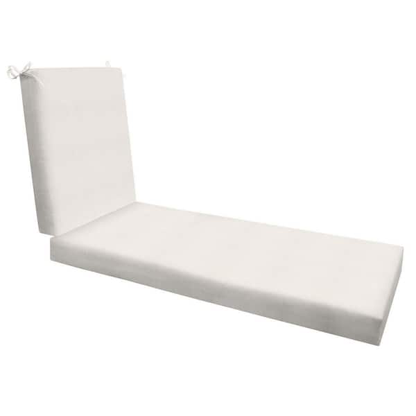 Honeycomb Outdoor Chaise Lounge Chair Cushion Textured Solid Bone