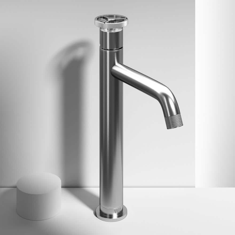 Cass Brushed Nickel Single Handle Vessel Faucet