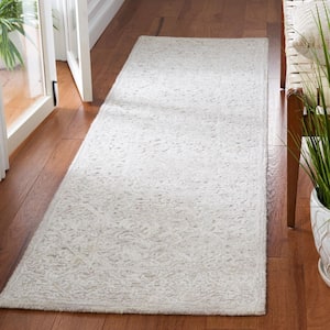 Martha Stewart Light Gray/Taupe 2 ft. x 8 ft. Abstract Solid Color Runner Rug