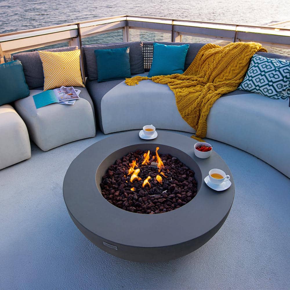 Elementi Gray Concrete 42" Natural Gas Fire Pit Table
