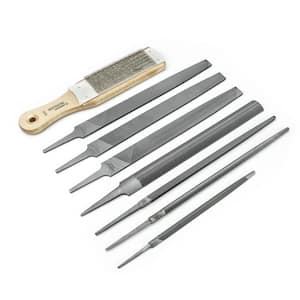 Nicholson 7 in. and 10 in. Machinist's File Set with Cleaner Card (8-Piece)