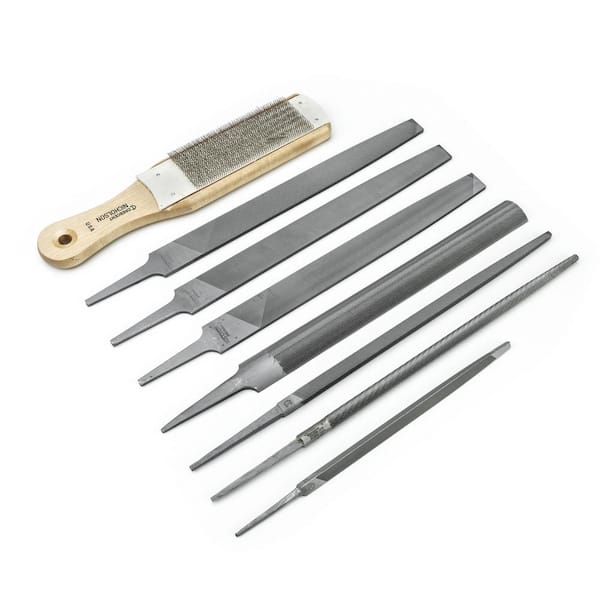 Crescent Nicholson 7 in. and 10 in. Machinist's File Set with Cleaner Card (8-Piece)