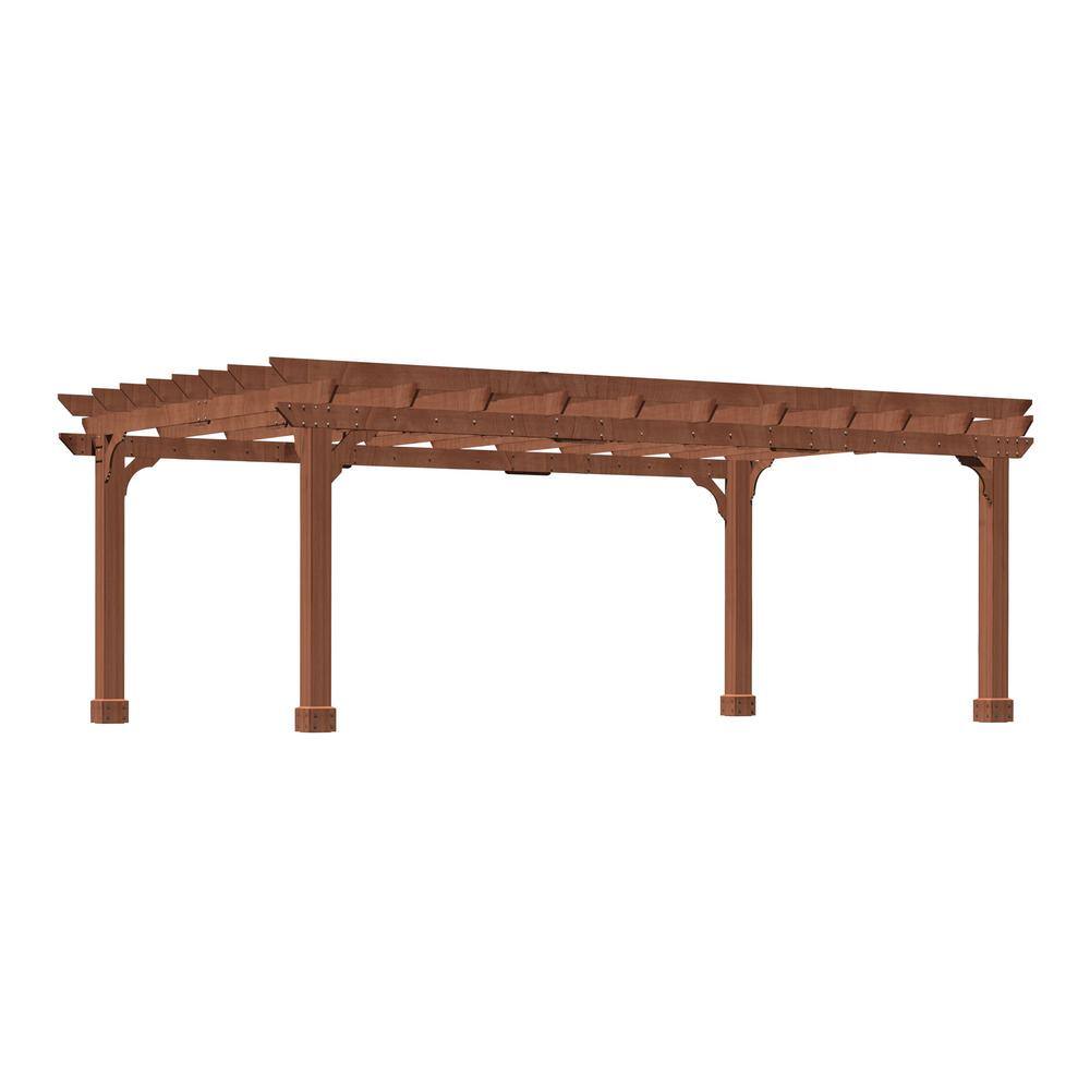16 ft. x 12 ft. Brown Cedar Wood Outdoor Pergola