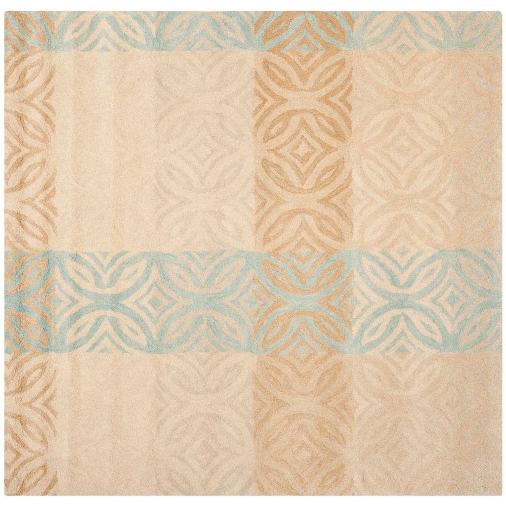 Wyndham 7 ft. x 7 ft. Beige/Multi Grid Floral Square Area Rug price history on PriceWatchPro