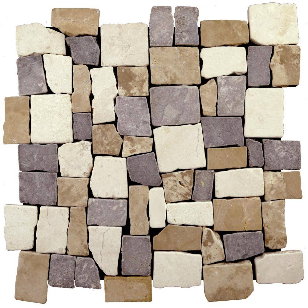 Reviews for TILE CONNECTION Block Tile Tan/White/ Grey 11 in. x 11 in ...