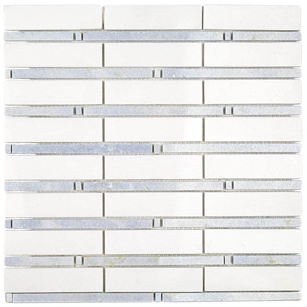Elder Thassos and Blue Celeste Marble Mosaic Floor and Wall Tile -3 in. x 6 in. x 8 mm Tile Sample price history on PriceWatchPro