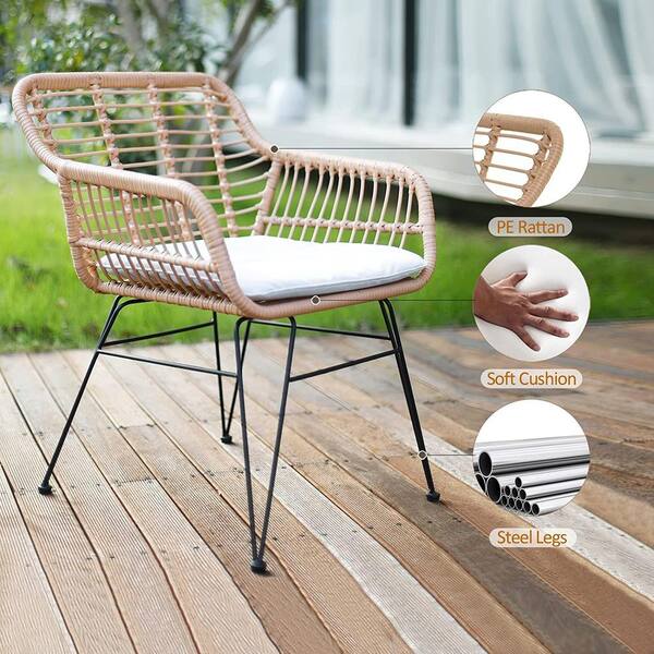 beige rattan bistro set