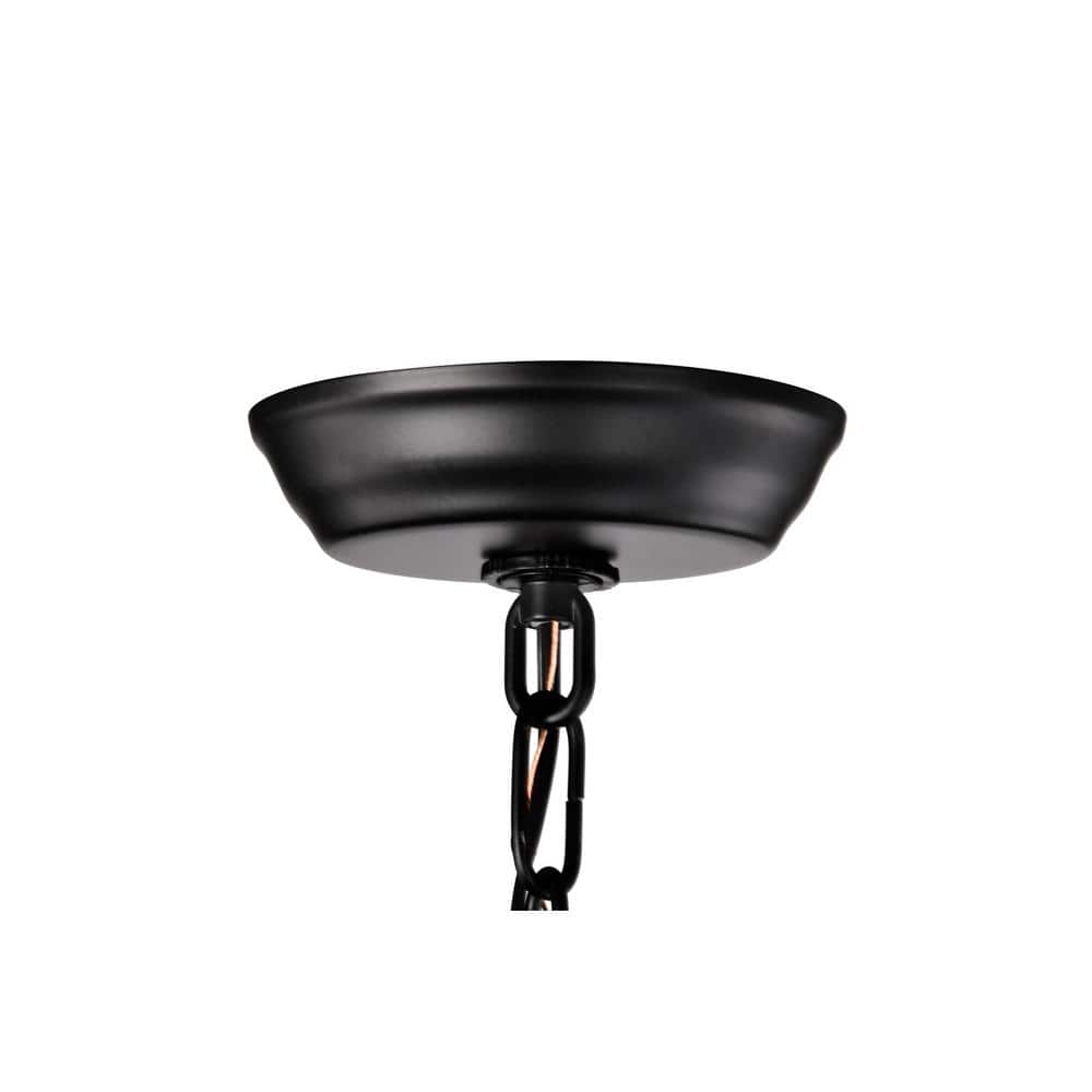 Rustic Farmhouse 6-Light Wagon Wheel Chandelier with Vintage Wood & Black Detail