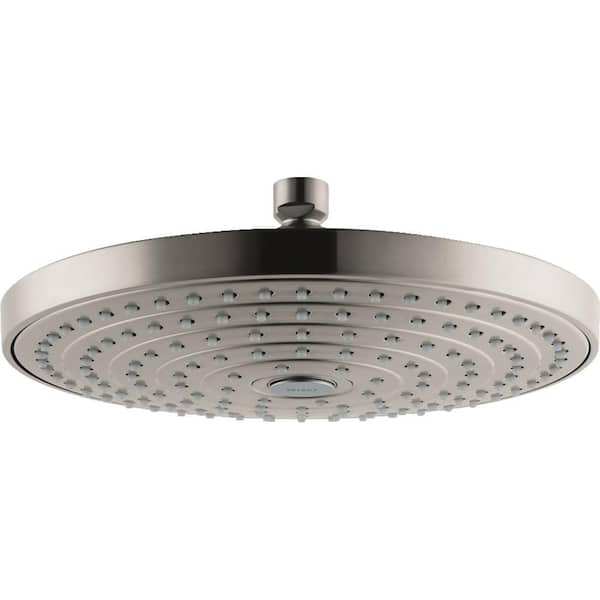 Hansgrohe Raindance Select S 2-Spray Patterns 10 in. Wall Mount Fixed Shower Head in Brushed Nickel