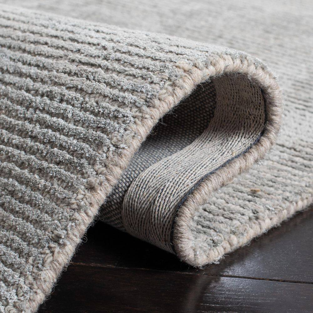 Gray Handmade Tufted Wool and Viscose 8' x 10' Area Rug