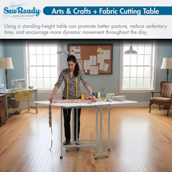 Sew Ready Craft and Cutting Table 58.75 in. Rectangular Silver