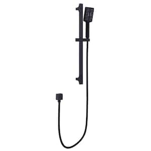 3-Spray Wall Mount Handheld Shower Head 1.5 GPM in Square Matte Black