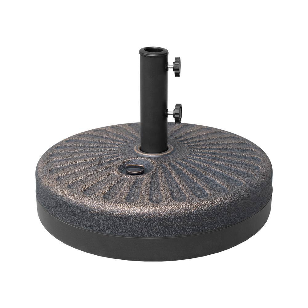 9 ft Dark Green Half Market Patio Umbrella with Bronze Base