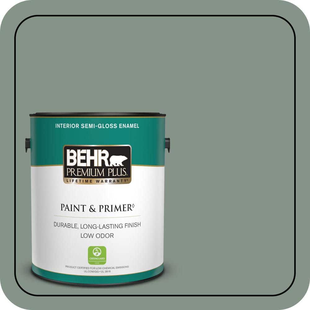 1 gal. #460F-4 Wethersfield Moss Semi-Gloss Enamel Low Odor Interior Paint & Primer price history on PriceWatchPro