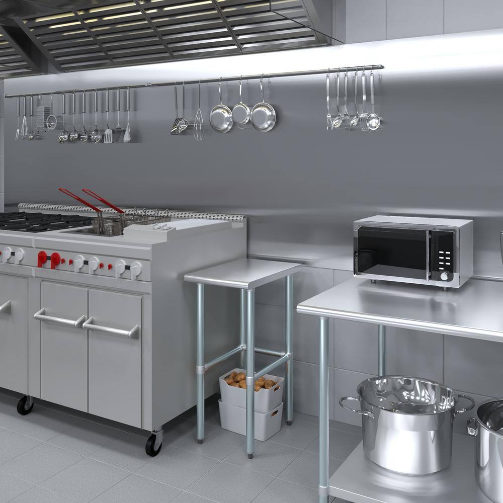 24'' x 15'' Stainless Steel Utility Work Table with Galvanized Legs