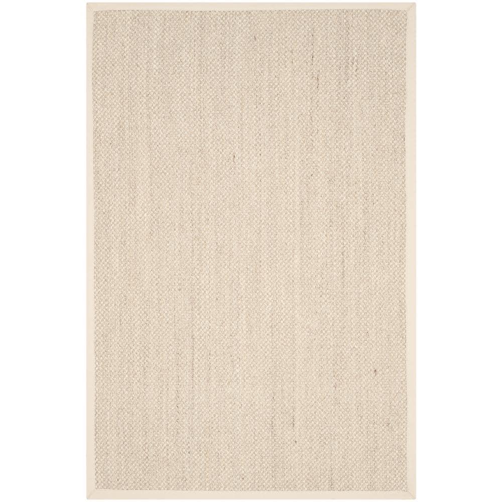 SAFAVIEH Natural Fiber Marble/Beige 2 ft. x 3 ft. Border Area Rug NF143C-2  - The Home Depot