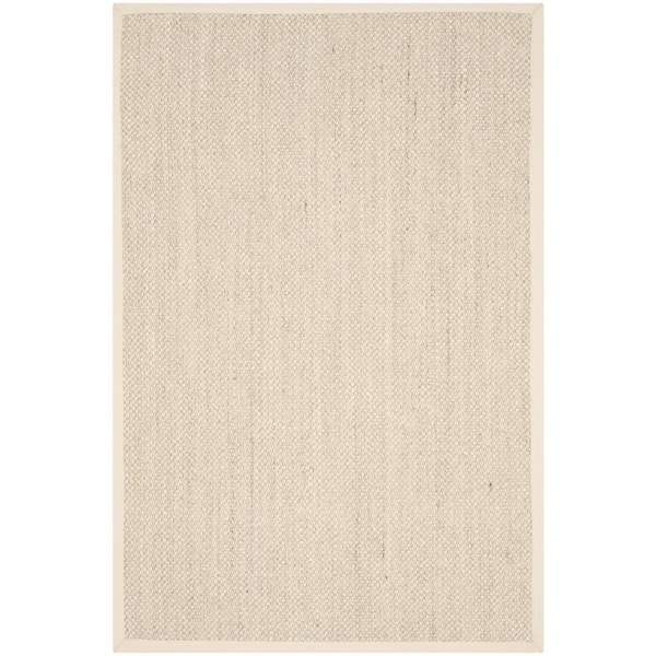 SAFAVIEH Natural Fiber Marble/Beige 4 ft. x 6 ft. Border Area Rug