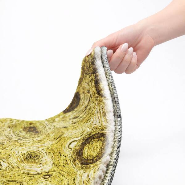 Dream Shag Premium Machine Washable Abstract ADS579 Gold 10 ft. x 14 ft. Area Rug